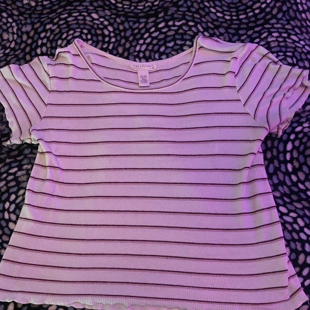 crop top striped shirt